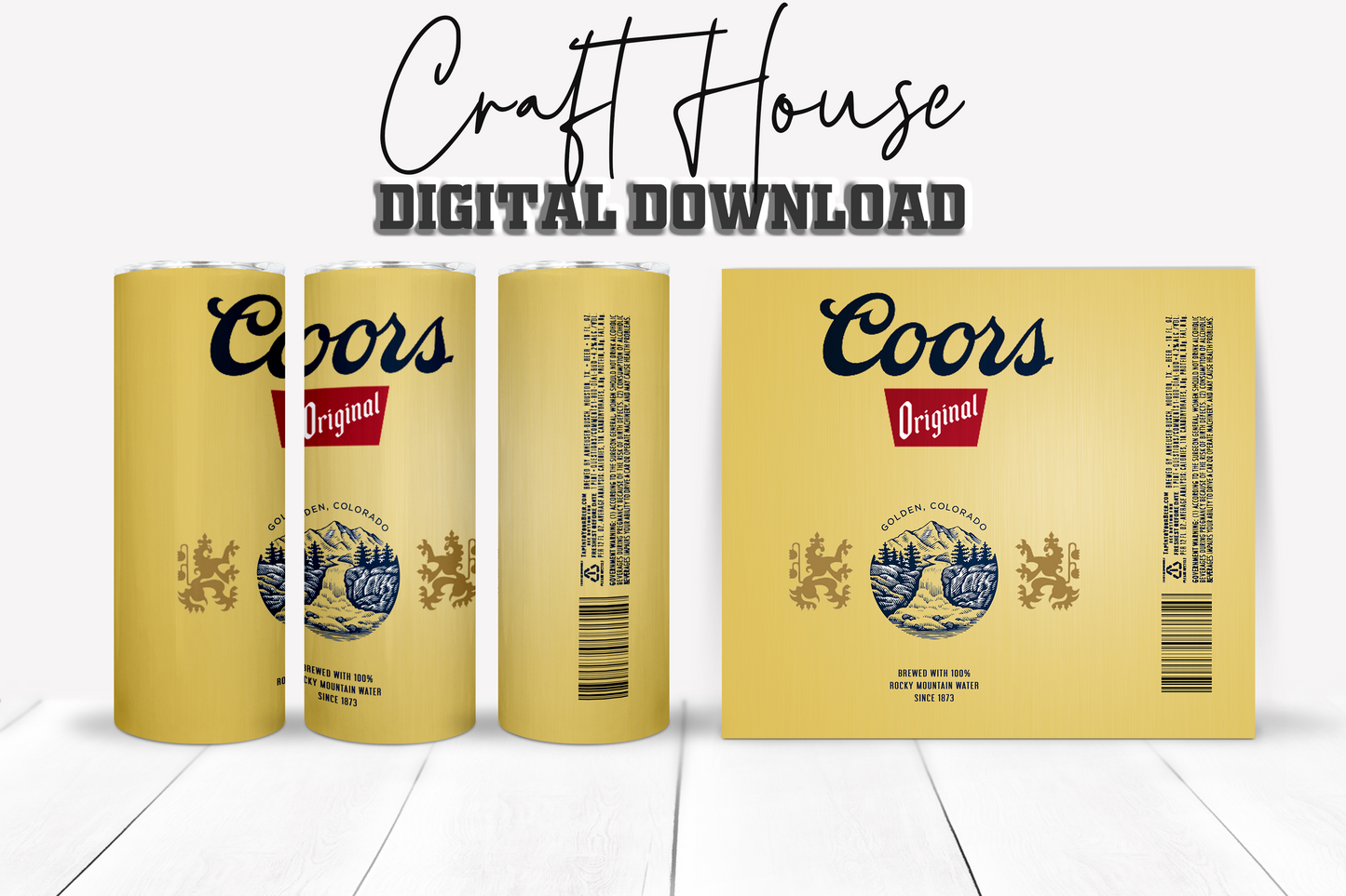 Gold Original - Beer Can Design Bundle - 20oz 30oz Skinny Straight Sublimation Template - Digital Download-The Craft House