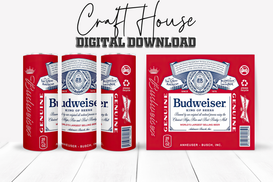 Red Beer Can - Two Design Sublimation Bundle, 20oz 30oz Skinny Straight Tumblers, Tumbler Wrap, PNG, Digital Download