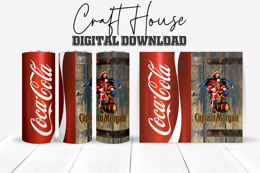 Captain & Coke Tumbler Wraps – 20oz & 30oz Skinny Straight-The Craft House