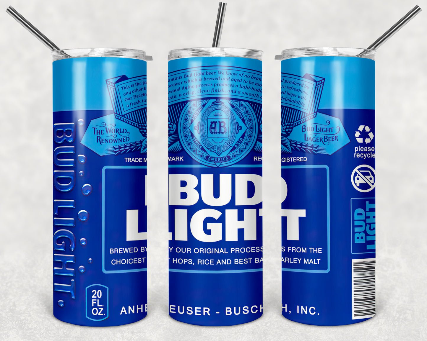 Blue Beer Can Design Bundle - 20oz/30oz Skinny Straight Sublimation Template - Digital Download