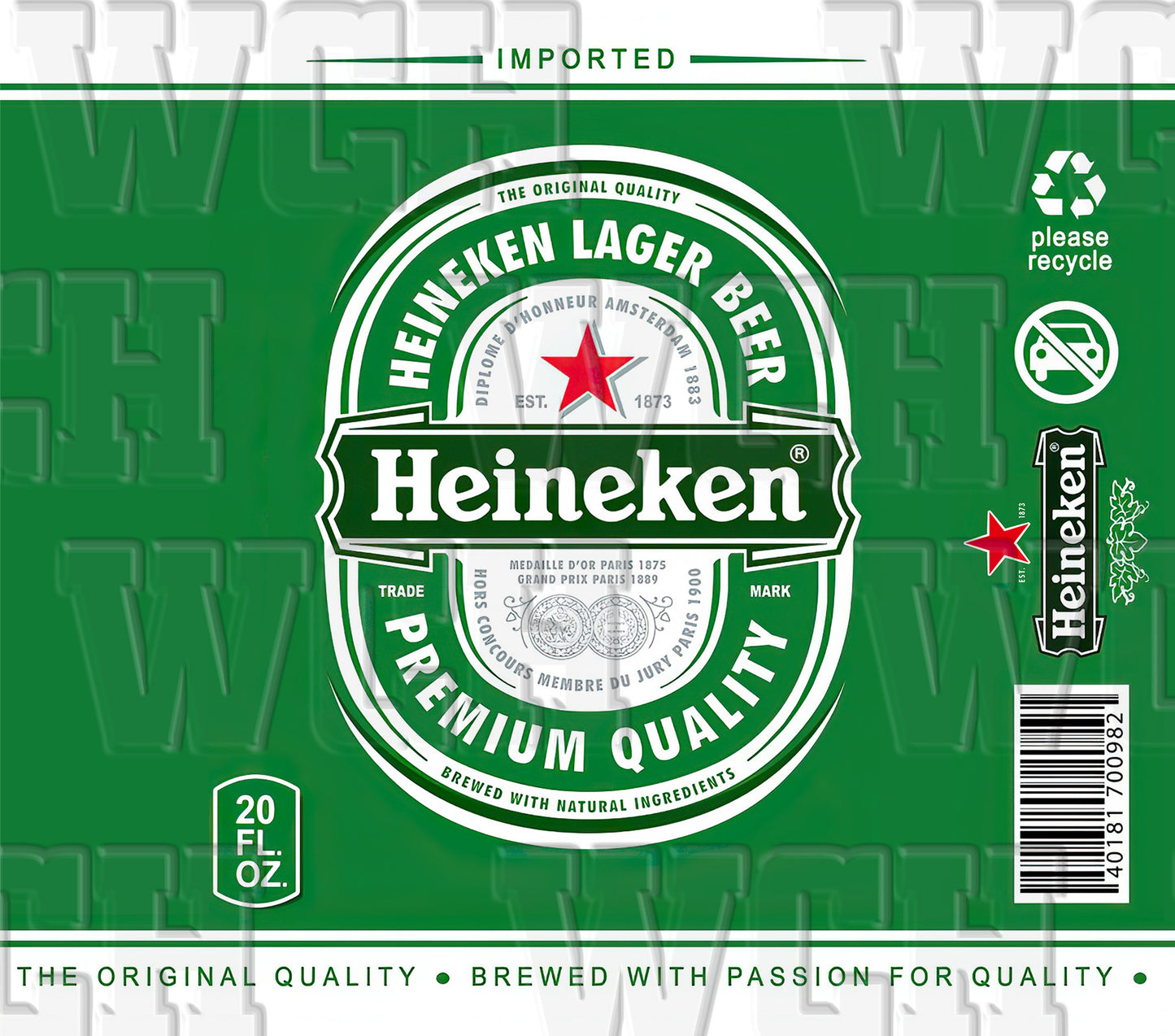 Heineken Design Bundle, 20oz-30oz Skinny Straight / Tapered, Sublimation Template, Full Wrap, Digital Download, PNG