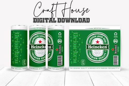 Heineken Design Bundle, 20oz-30oz Skinny Straight / Tapered, Sublimation Template, Full Wrap, Digital Download, PNG